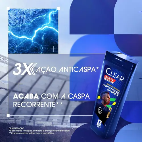 Shampoo Anticaspa Hidratação Campeã Clear Men 400ml