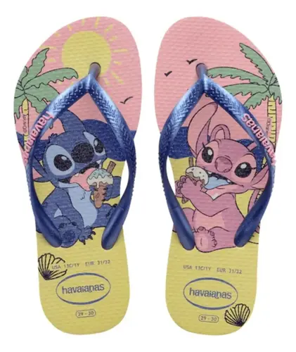 Chinelo Havaianas Infantil Lilo e Stitch Glitter 23/24