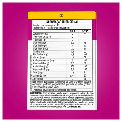 Suplemento Vitamínico Mineral A-Z Mulher Com 30 Comprimidos Lavitan