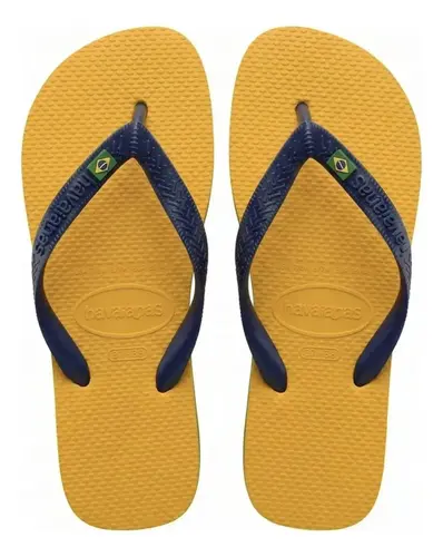Chinelo Havaianas Brasil Amarelo Pop/Marinho 41/42