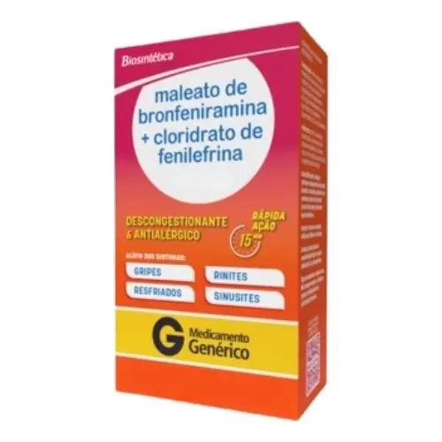 Maleato de Bronfeniramina 2mg + Cloridrato de Fenilefrina 5mg Xarope 120ml Biosintética Genérico