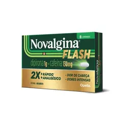 Novalgina Flash Dipirona 1g + Cafeína 130mg 8 Comprimidos