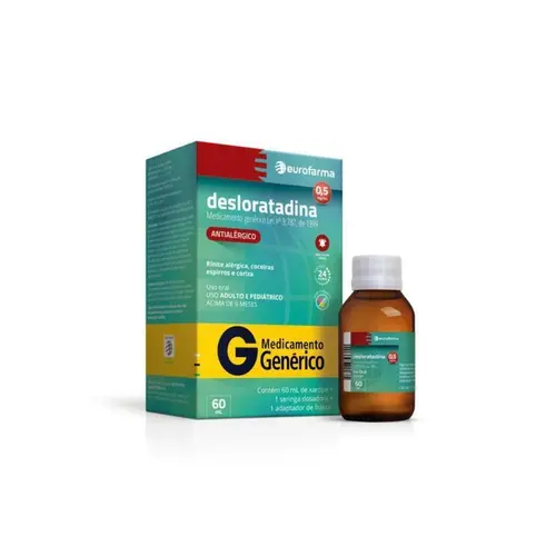 Desloratadina 0,5mg/mL Xarope 60mL Eurofarma Genérico