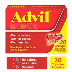 Advil Ibuprofeno 400mg 20 Cápsulas