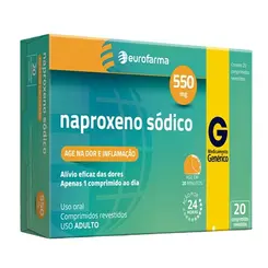 Naproxeno 550mg 20 Comprimidos Eurofarma Genérico