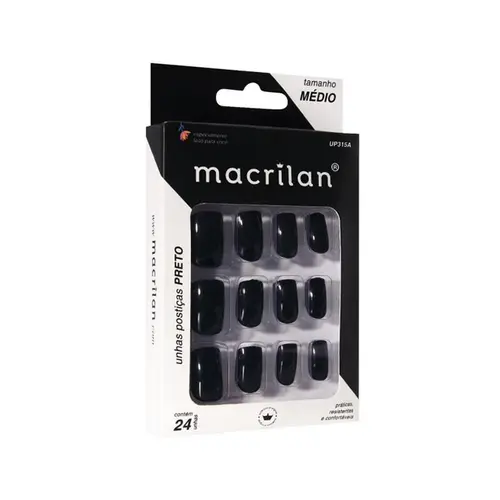 Unhas Posticas Macrilan Bailarina Preto