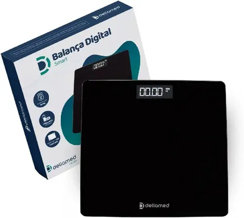 Balanca Digital Capacidade 180 kg Preta Dellamed