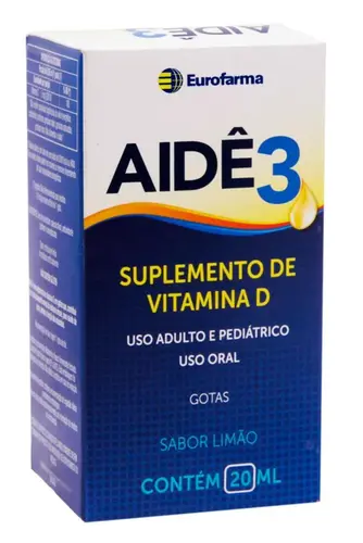 Aidê3 Vitamina D Limão Gotas 20ml