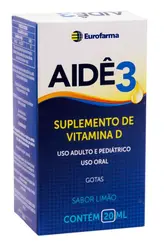 Aidê3 Vitamina D Limão Gotas 20ml