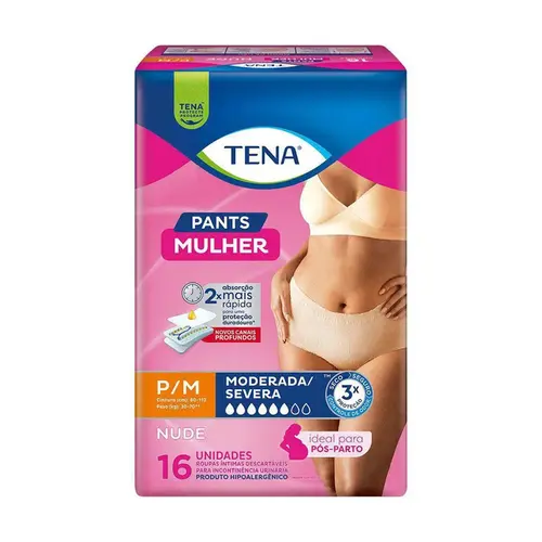 Roupa Íntima Descartável Tena Pants Mulher P/M 16 unidades
