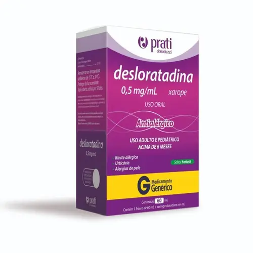 Desloratadina 0,5mg/mL Xarope 60mL Prati Genérico
