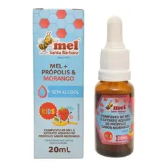 Extrato De Propolis Aquoso Morango Sem Álcool 20ml Santa Barbara