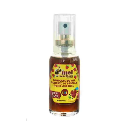 Spray Mel e Propolis Sabor Morango 35ml Santa Barbara