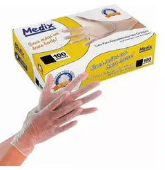 Luvas de Vinil Sem Pó G 100 Unidades  Medix