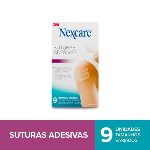 Sutura Adesiva Nexcare Tamanhos Variados 9 Unidades
