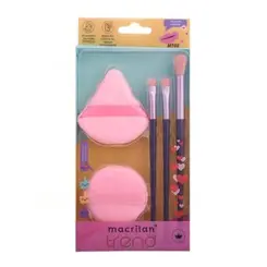 Kit 3 Pinceis E 2 Esponjas Para Maquiagem  Macrilan
