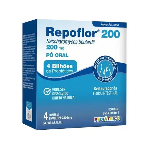 Probiotico Repoflor 200mg Pediatrico Sabor Abacaxi 4 Saches