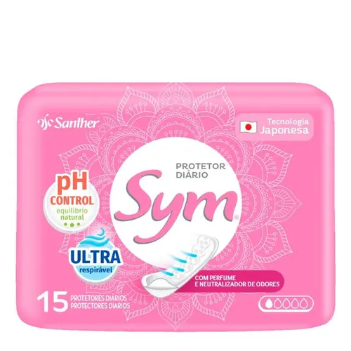 Protetor Diário Sym Com Perfume 15 Unidades
